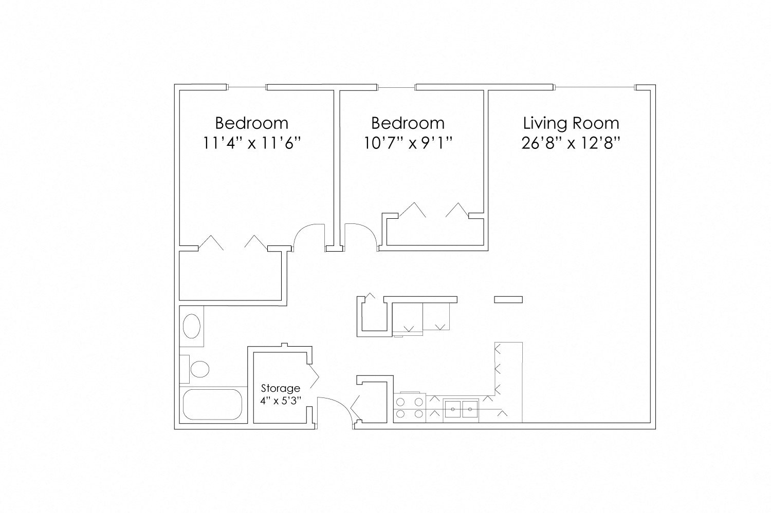 Floor Plans of Forest Park Apartments in Grand Forks, ND